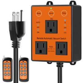 MIAOLINK Remote Automatic Vacuum Switch, 120V/15A Power Tool Dust Control, 3-Mode with Delay Timer