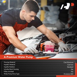 A-Premium Engine Water Pump with Gasket Compatible with Buick Estate Wagon, Gran Sport, GS, GS 350, LeSabre, Skylark, Special & Jeep CJ3, CJ5, CJ5A, CJ6, CJ6A, Commando, Dispatcher & Oldsmobile F85