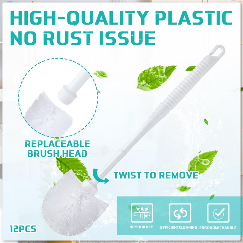 Roshtia 12 Sets Toilet Brush and Holder Set Toilet Cleaner