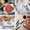 LIANYU 36-Piece Black Silverware Set with Steak Knives, Stainless Steel
