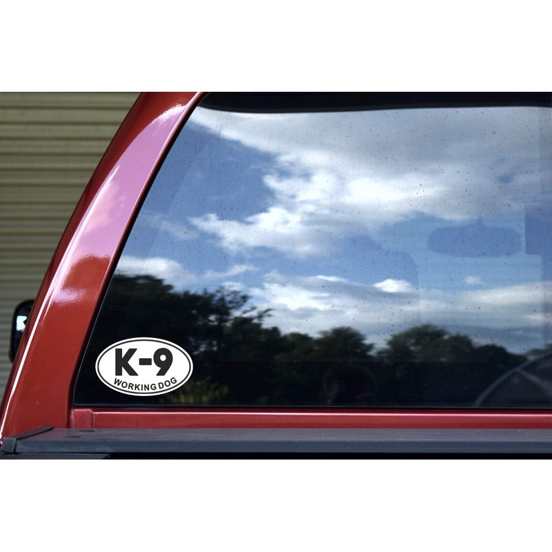 StickerTalk Oval K-9 Working Dog Vinyl Sticker, 5 inches by