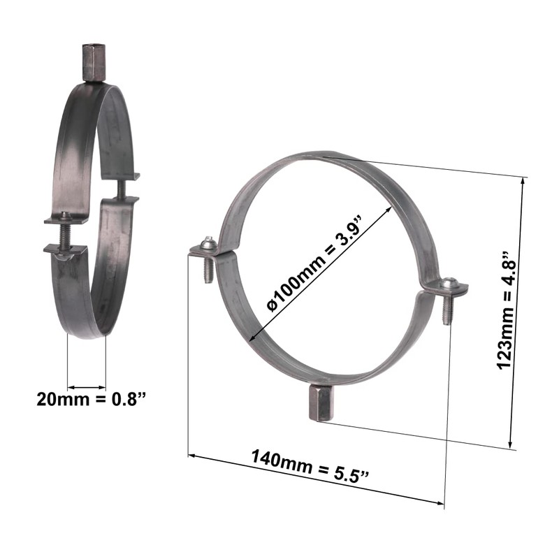 Pipe Clamp Diameter 100 mm Spiral Duct Pipe Holder Pipe