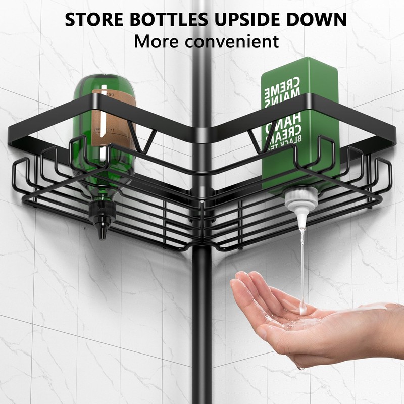 DAOYA Corner Shower Caddy Tension Pole - 4 Tier Stainless