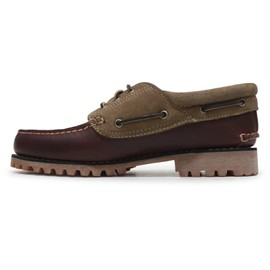 Timberland Men's Traditional Handsewn 3-Eyelet Classic Lug Boat Shoe, Burgundy Full Grain, 9