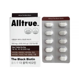 Alltrue the Black Biotin 550mg x 30 tablets / 올트루 더 블랙 비오틴 550mg x 30정