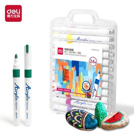 Acrylic Paint Markers 64 Colors, Fine Tip Paint markers, Art Supplies, Coloring Markers, Portable Packaging, Art Supplies, Creative Coloring Supplies:_12 Colors