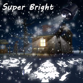 ANKOUJA LED Christmas Decoration Christmas Lighting 3D Projector for Children Gift IP65 Christmas Projector with Remote Control Projection Lamp Outdoor Indoor for Christmas Timer 20 Patterns