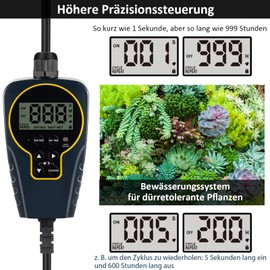 NOVKIT Timer Socket for Outdoor Use with Short/Long Interval Cycle (1 Second to 999 Hours), Light Sensor and Countdown Function (230V/AC/16A/3680W)