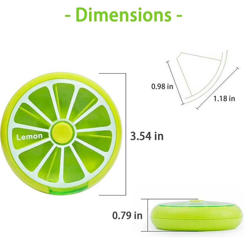 2PCS Pill Organizer Travel Pill Container 7 Compartments Weekly Pill