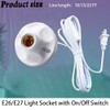 15Ft Light Bulb Base with Cord E26/E27 Light Socket with