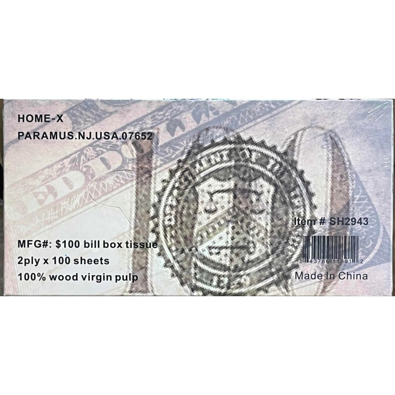 Home X $20 NEW $100 BILL TISSUE TISSUES 100 2PLY