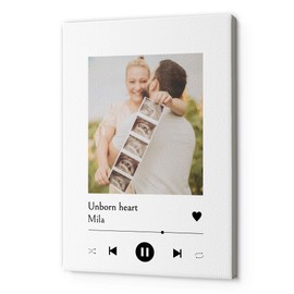 CHRISCK design Song Cover Photo Canvas with Name, Song Title or Individual Dedication Original & Personal Gift Idea for Christmas Birthday for Partner Friend or Family 40 x 30 cm