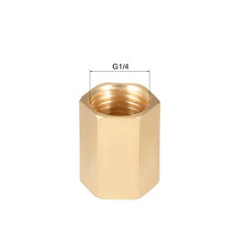 sourcing map Brass Pipe Fitting, 1/4 Inch G Female Thread, Straight Bar, Pipe Fitting de Pack of 4