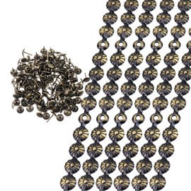 Risbay Upholstery Tacks Strips,10 Meters Dia.11mm Decorative Nail Strips/Nailhead Trims,Upholstery Sofa Tacks with Loosing Tacks -Bronze