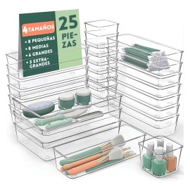 Organizador De Cajones Joyas Maquillaje 25 Pcs De Plástico