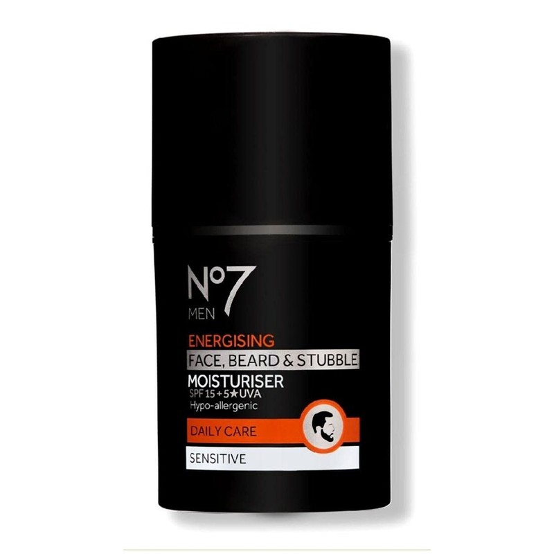 No7 Men Energising Face Beard & Subble Moisturiser Sensitive 50ml