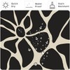 Black Floral Mid Century Shower Curtain, 36x72 Inch Waterproof Polyester