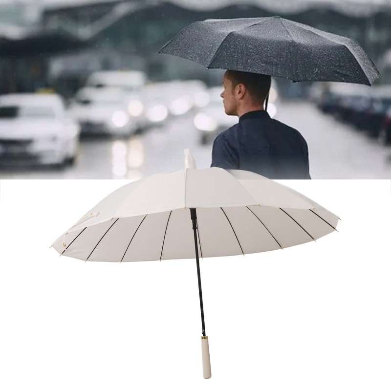 Large Umbrella Automatic Open 16 Ribs Waterproof with Cover Long