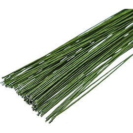 FOIMAS 18 Gague Floral Stem Wire,100pcs Paper Wrapped Florist Wire for Floral Arrangement