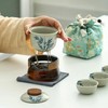 Floral-Themed Portable Tea Set, 1 Ceramic Teapot and 3 Mini