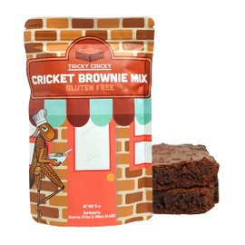 Tricky Cricky Cricket Protein Brownie Mix – USA Handmade Gluten-Free Chocolate Brownie Mix – Real USA Farmed Dried Crickets – High-Protein, Nut-Free & Soy-Free Sustainable Baking Mix – 15 Ounce Bag