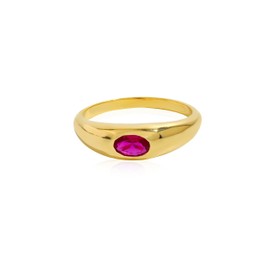 YoTreasure Lab Created Ruby Band Ring 14k Gold Plated Over 925 Silver Jewelry
