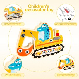 KFDDRN Montessori Toy 2 Years, Montessori Wooden Screw Board, Motor Skills Toy, Digger Toy, Children's Toy, Motor Skills Toy