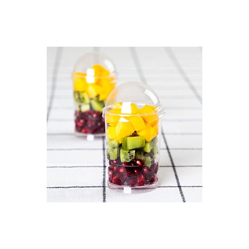 5oz Mini Clear Plastic Parfait Cups with Lids - Round