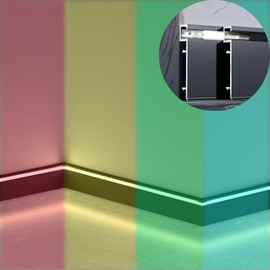 10 Pack 3.3ft LED Aluminum Channel Skirting,78mmX12mm Skirting LED Strip Light Aluminum Channel Profile Skirtingboard Baseboard Skirting Light for Living Room Bedroom Kitchen Home Theater