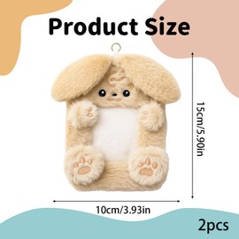 WPNCYK 2 Pcs Kpop Photocard Holder, Photocard Keychain, With Keychain, Cute Dog Id Badge Holder, Soft Cartoon Animal Photo Protective Sleeve Case Card Cover