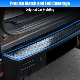 Rear Bumper Anti-Scratch Guard Compatible with Land Rover Defender 90 110 130 2026 2025 2024 2023 2022 2021, Body Armor Protector Cover Trim Accessories Glossy Black