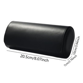 PU Leather 3 Slots Watch Roll Travel Case, Watch Box for Men and Women, Portable Watch Roll Retro Round Watch Organiser Box with Removable Cushions, Fixed Compartments for Storage, Travel, Display,
