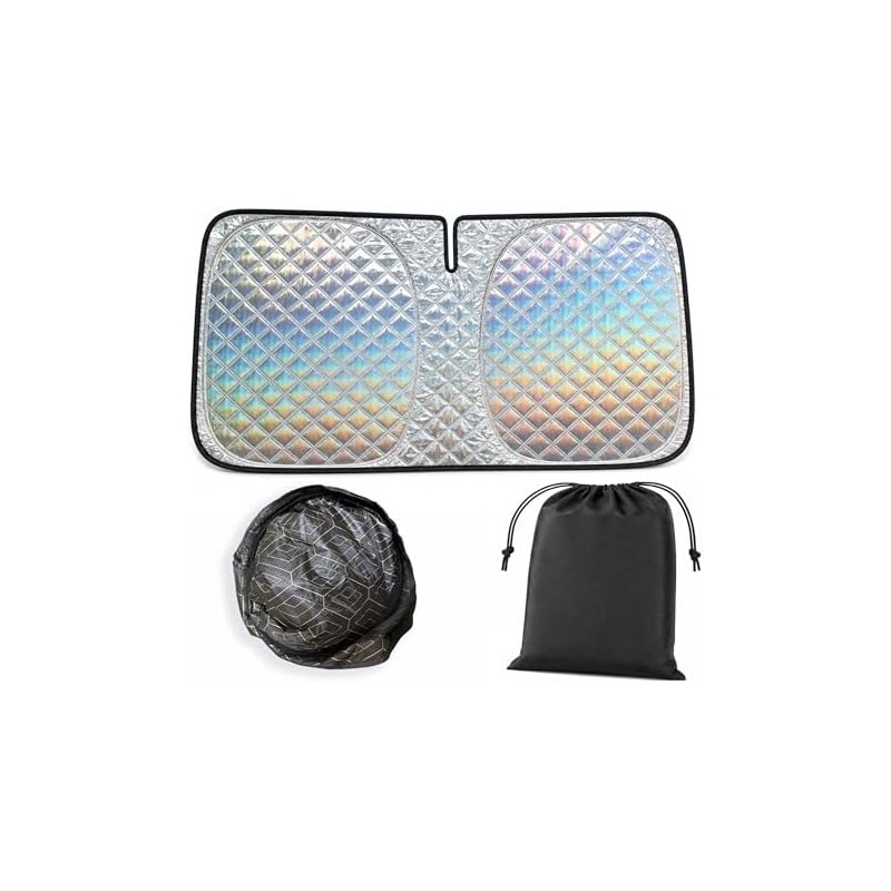 auvstar Parasol para Coche ZYD Plegable 145x83cm Plateado