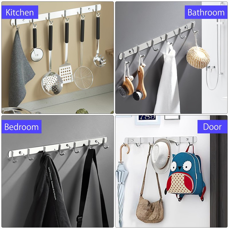 Pack of 2 Coat Hooks, Wall Coat Rack, 31 cm