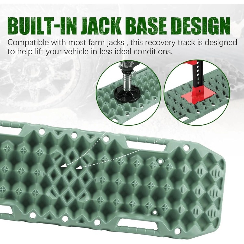 Unbranded BUNKER INDUST Off-Road Traction Boards with Jack Base, 1