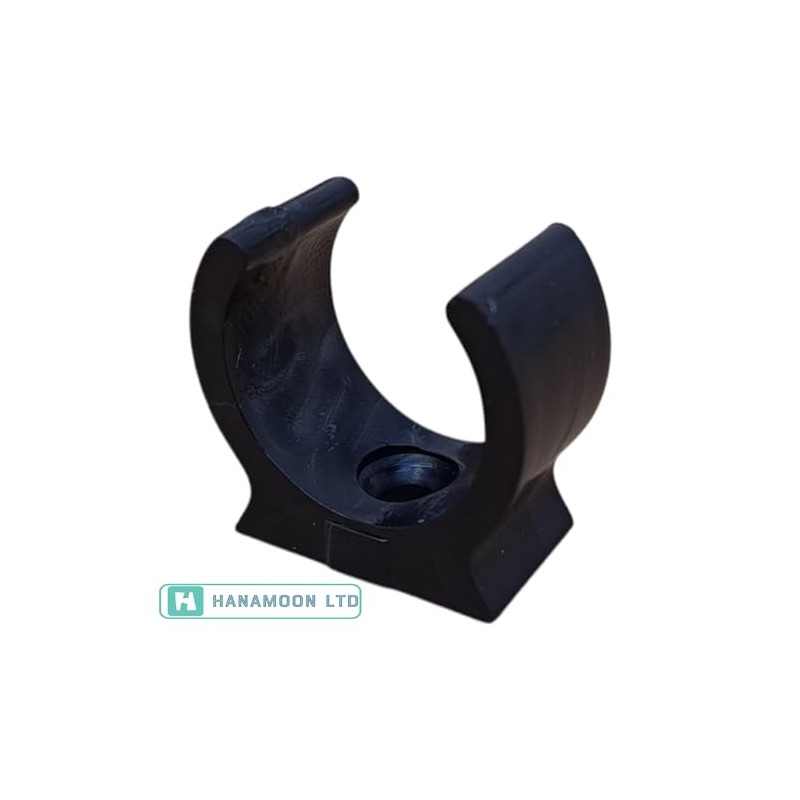 25mm Black PVC U Clip Conduit Push-in Saddles - Pack