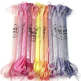 KCS 6-Strand Cross Stitch Metallic Variegated Pearl Shiny Embroidery Floss (12 Skeins # 2)