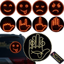 Tomorotec LED Car Expression Display with Remote Control for Quick Gesture Changes, Easy Installation Multiple Light Modes Hand Gesture Signal Light, Bright LED Anti-Tailgating and Safety Warnings
