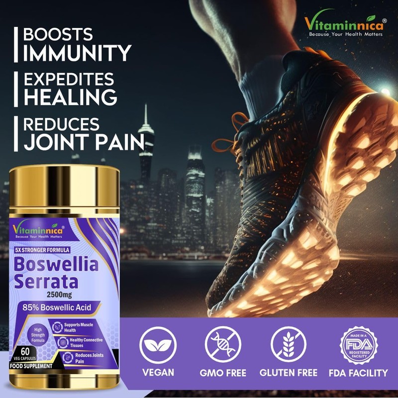 Vitaminnica Boswellia Serrata Capsules (2500mg 5:1 Extract)- 60 Vegan Capsules,