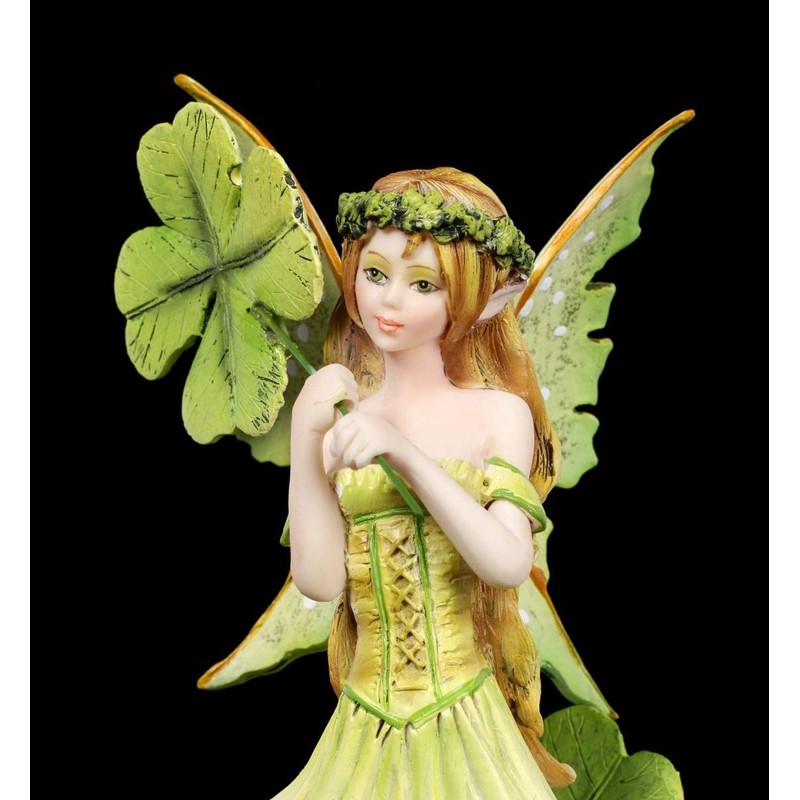 Figuren Shop GmbH Elf Figurine Tanja with Four Leaf Clover