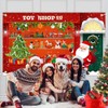 Avezano Christmas Photography Backdrop Banner Santa's Toy Shop Background Toy
