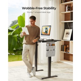 Marsail Electric Adjustable Height Standing Desk with Storage Bag, 40 * 24" Sit Stand Up Desk for Home Office,Computer Gaming Workstation, 4 Memory Height Settings,Cable Manager, and Headphone Hook