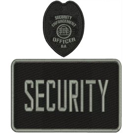 Security E O 2 Emb Patches 5X8 3x3.75Velcr@ On back Black/blk
