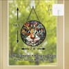 Stained Glass Window Hanging Cat Face， 7.8in Sun Catchers Panel