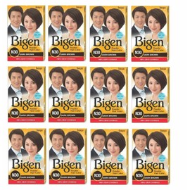 BIGEN Powder Hair Color, 6g - Dark Brown N30 (Pack of 12)