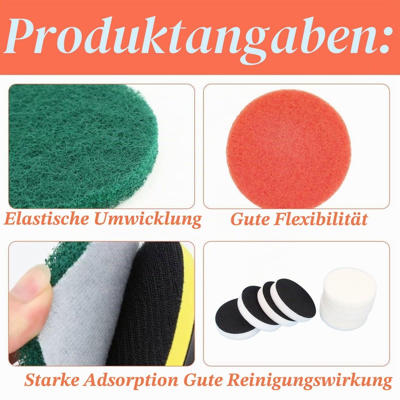 YSJCHEBS 15-Piece Cleaning Brush Pads, Multifunctional Cleaning Brush, Electric Cleaning