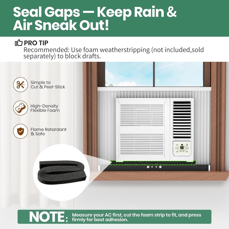 Marudina Upgraded No-Drill Window AC Bracket, Adjustable Window Air Conditioner