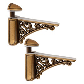 Chinflly Adjustable Glass Floating Shelf Brackets,2 PCS Antique Glass Shelf Brackets,Wall Mount Glass Door Clamps Clip Hardware Replacement Parts,Black