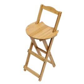 ZAWAYINE Foldable Barstool Portable Folding Wood Chair Kitchen Counter Height Stool with Backrest and Footrest Installation Free Height Stools for Home Breakfast(11.42 x 14.17 x 33.46inch)