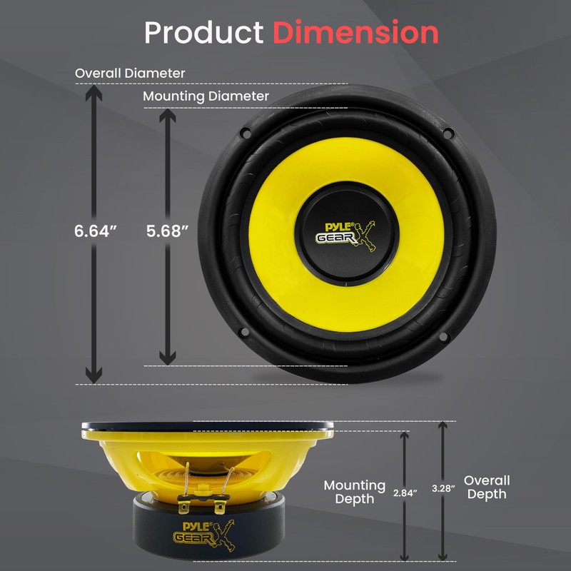 Pyle 6.5 Inch Mid Bass Woofer Sound Speaker System -
